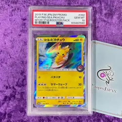 PSA 10 2019 Playing Sea Pikachu 392/SM-P Pokemon Card Booster Japanese SM Promo - Image 1