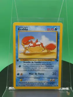 Krabby 51/62 1st Edition Fossil Set Common 1999 Portuguese Pokemon Card WoTC - Image 1