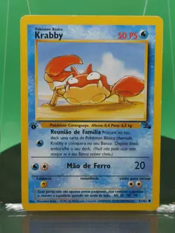 Krabby 51/62 1st Edition Fossil Set Common 1999 Portuguese Pokemon Card WoTC - Image 3