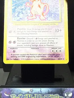 Pokemon Card Mewtwo 10/102 Holo Rare Base Set WOTC Played 2 - Image 3