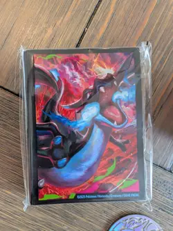 Pokemon Phantasmal Flames Mega Charizard X UPC Coin, Card Sleeves & Deck Box - Image 4