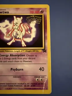 Mewtwo 3 WB Gold Stamped The Movie Black Star Promo 1999 Pokemon Card TCG - Image 3