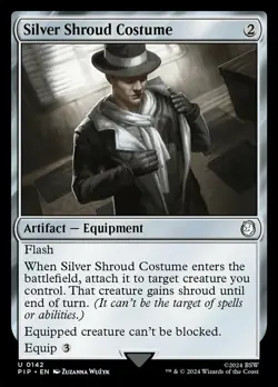 1x Silver Shroud Costume NM-Mint, English Universes Beyond: Fallout MTG Magic - Image 1