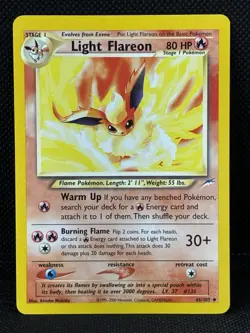 2002 Pokemon TCG Light Flareon #46/105 Neo Destiny Non Holo Rare LP - Image 1