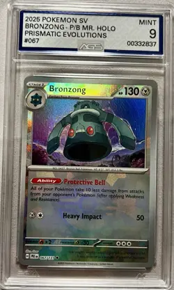 Pokemon TCG SV-Prismatic Evolutions Bronzong #67/131 Pokeball AGS Graded 9 - Image 1
