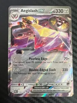 Pokemon TCG Paradox Rift Aegislash ex 135/182 Double Rare NM - Image 1