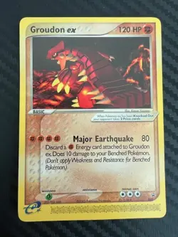Pokemon TCG Groudon EX Black Star Promo 002 E-Reader DMG - Image 1