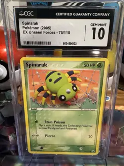 CGC 10 Gem Mint Spinarak - 2005 Pokemon EX Unseen Forces #75/115 - Image 1