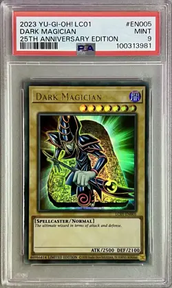 PSA 9 DARK MAGICIAN LC01-EN005 2023 YUGIOH 25TH ANNIVERSARY EDITION - Image 1