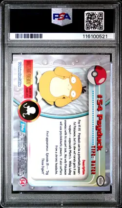 1999 TOPPS POKEMON TV RAINBOW FOIL #54 PSYDUCK PSA 9 - Image 2