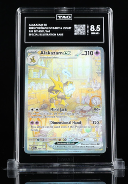 2023 POKEMON SV 151 MEW EN 201/165 ALAKAZAM EX SPECIAL ILLUSTRATION RARE TAG 8.5 - Image 1