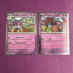 Pokemon Mega Evolution - Drifloon MEP005 & Drifblim MEP006 Cosmos Holo Promo NM - Image 1