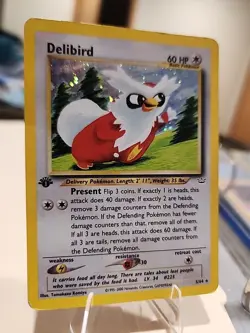 Pokemon TCG Delibird Neo Revelation Holo Card 5/64 1st Edition - Image 1