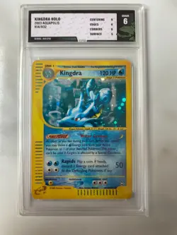 Rare Pokemon Card - Kingdra H14/H32 Aquapolis 2003 Holo, TFG Grade 6, English - Image 1