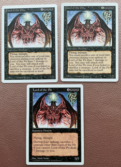 2 X Revised Lord of the pits and one other MTG Magic the gathering - Image 1
