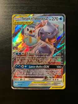 Carte Pokemon : Tortank et Tiplouf GX 38/236 Eclipse Cosmique Francaise - Image 1