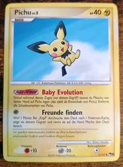 Pokemon Pichu Lv. 5 11 Pop 9 Series Uncommon Deutsch Near Mint - Image 1