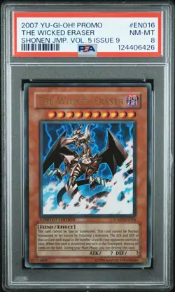 2007 YU-GI-OH! PROMO SHONEN JUMP VOL. 5 ISSUE 9 #EN016 THE WICKED ERASER PSA 8 - Image 1