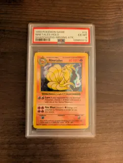 Ninetales 12/102 Shadowless MISSING ATTACK NO DAMAGE ERROR PSA 6 Pokemon Card - Image 1