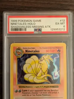 Ninetales 12/102 Shadowless MISSING ATTACK NO DAMAGE ERROR PSA 6 Pokemon Card - Image 2
