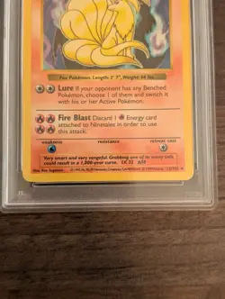 Ninetales 12/102 Shadowless MISSING ATTACK NO DAMAGE ERROR PSA 6 Pokemon Card - Image 3