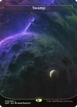 Swamp #242 Borderless Foil Unfinity NM MTG - Image 1