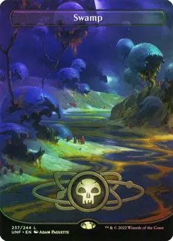 Swamp #488 Borderless Galaxy Foil Unfinity NM MTG - Image 1