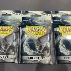 3 pack Dragon Shield Perfect Fit 100 Inner Sleeves Standard size Clear Top load - Image 1