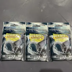 3 pack Dragon Shield Perfect Fit 100 Inner Sleeves Standard size Clear Top load - Image 2
