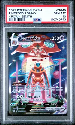Pokemon TCG Deoxys VMAX Crown Zenith GG45 PSA 10 - Image 1