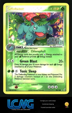 Pokemon TCG Stamped Reverse Holo #028/100 Venusaur ex Crystal Guardians 2006 - Image 1