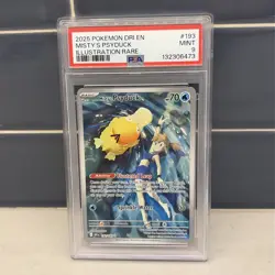 2025 Pokemon Destined Rivals Misty’s Psyduck Illustration Rare PSA 9 #193 - Image 1