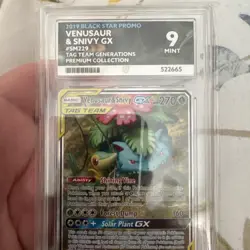 Venusaur & Snivy GX SM229 Tag Team Promo Pokemon TCG ACE Grade 9 Mint - Image 2