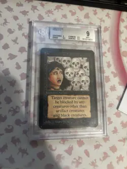 1993 MTG Magic The Gathering LEA Alpha Vintage Fear Beckett 9 Mint - Image 1