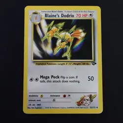 Blaine’s Dodrio Uncommon 32/132 Gym Challenge WOTC MP 2000 Vintage Pokemon TCG - Image 1