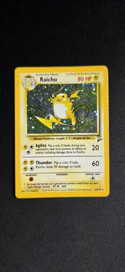MP Raichu Holo Rare Pokemon Card 16/130 WOTC Base Set 2 - Image 1