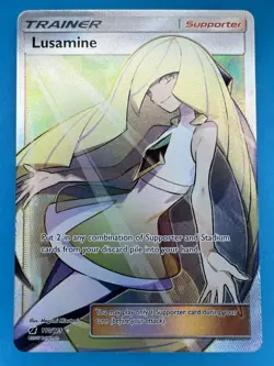 Lusamine Full Art Trainer 110/111 - Crimson Invasion Pokemon NM Minty Fresh - Image 1