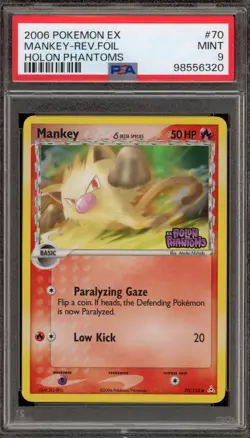 Pokemon Mankey EX Holon Phantoms Reverse Holo #70 PSA 9 Mint - Image 1