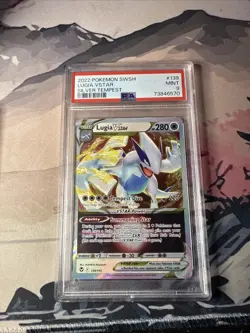 Pokemon Lugia VSTAR TCG Sword & Shield Silver Tempest Holo Card 139/195 PSA 9 - Image 1