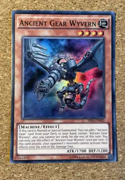 Ancient Gear Wyvern SUPER RARE Unlimited VLP SR03-EN003 YuGiOh Card - Image 1