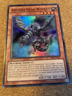 Ancient Gear Wyvern SUPER RARE Unlimited VLP SR03-EN003 YuGiOh Card - Image 2