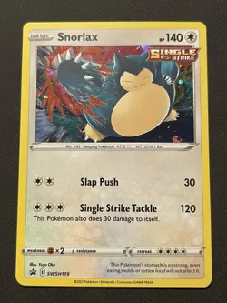 Snorlax SWSH119 Black Star Promo 2021 Rare Cosmos Holo Rare Pokemon TCG Card NM - Image 1