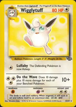 Wigglytuff 32/64 Unlimited Rare Jungle Pokemon Card MINT/NM - Image 1