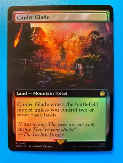 MTG 1x FOIL Cinder Glade 485 Universes Beyond: Doctor Who Magic Gathering x1 NM - Image 1