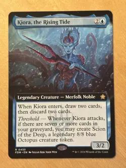 MTG Magic Gathering Kiora the Rising Tide Extended Art Foundations NM - Image 1