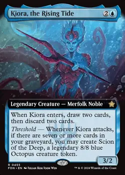 Kiora, the Rising Tide Extended Art Regular - Foundations MTG-NM - Image 1
