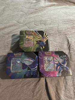 1x Pokemon TCG Azure Legends Tin 4 Boosters Art Dialga Kyogre Xerneas Random Tin - Image 1