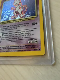 Mewtwo 10/102 Base Set Holo Rare Pokemon TCG Vintage WoTC 1999 - LP+ Condition - Image 2