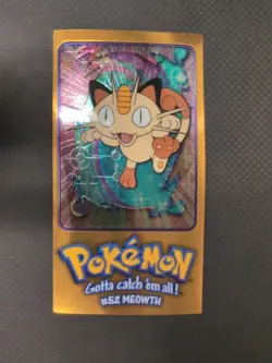 1999 Topps Pokemon Jumbo Meowth Chrome Holo Foil TV Card 5 of 5 Vintage - Image 2