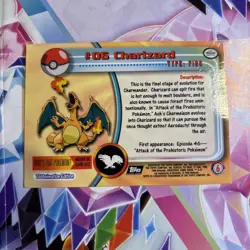 1999 Topps Pokemon TCG Charizard - #06 - Non-Holo - TV Series 1 Black Logo - Image 4